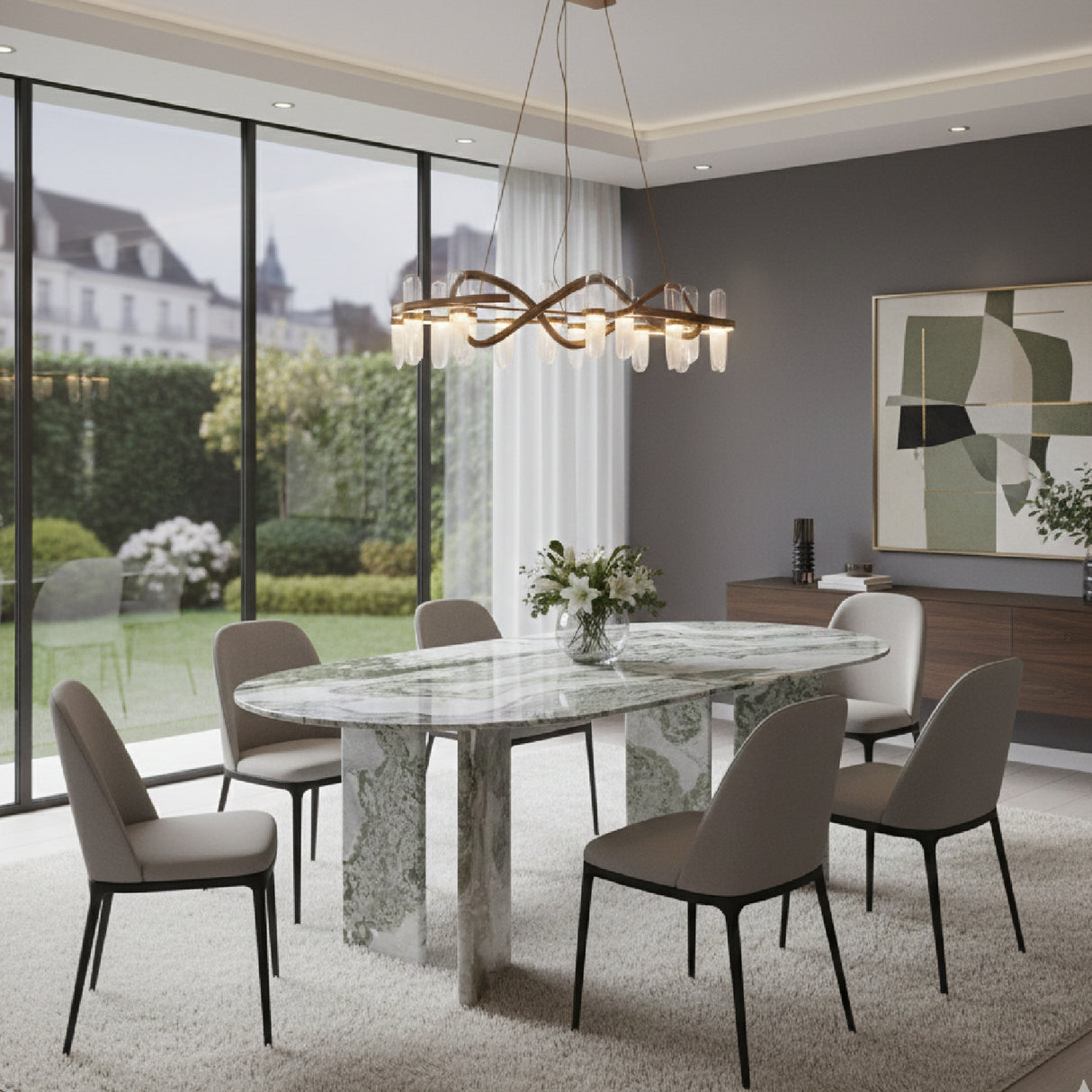   Modern European furniture - Green Onyx Marble Dining Table - www.oroa.com | Oroa.com