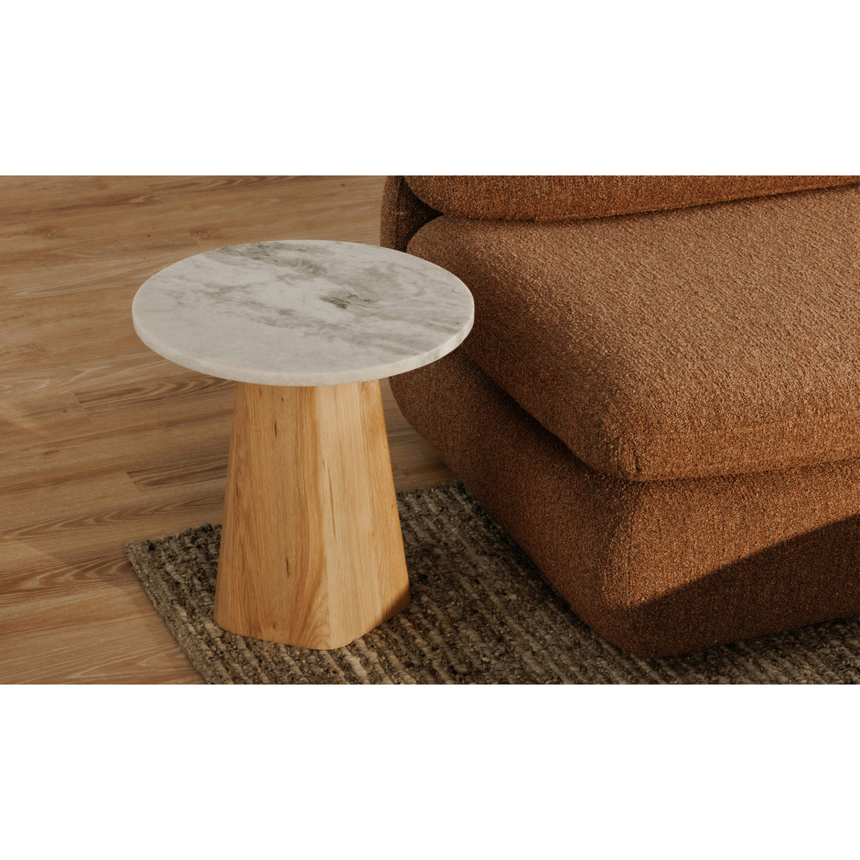   Modern European furniture - Round Gray Marble Accent Table - www.oroa.com | Oroa.com