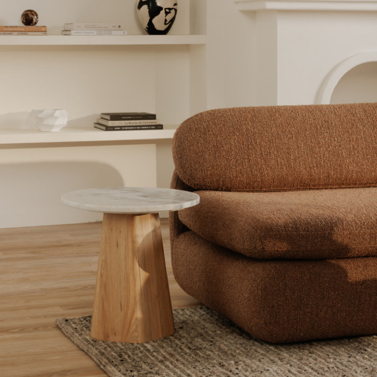   Modern European furniture - Round Gray Marble Accent Table - www.oroa.com | Oroa.com