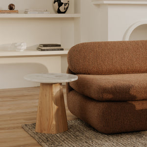   Modern European furniture - Round Gray Marble Accent Table - www.oroa.com | Oroa.com