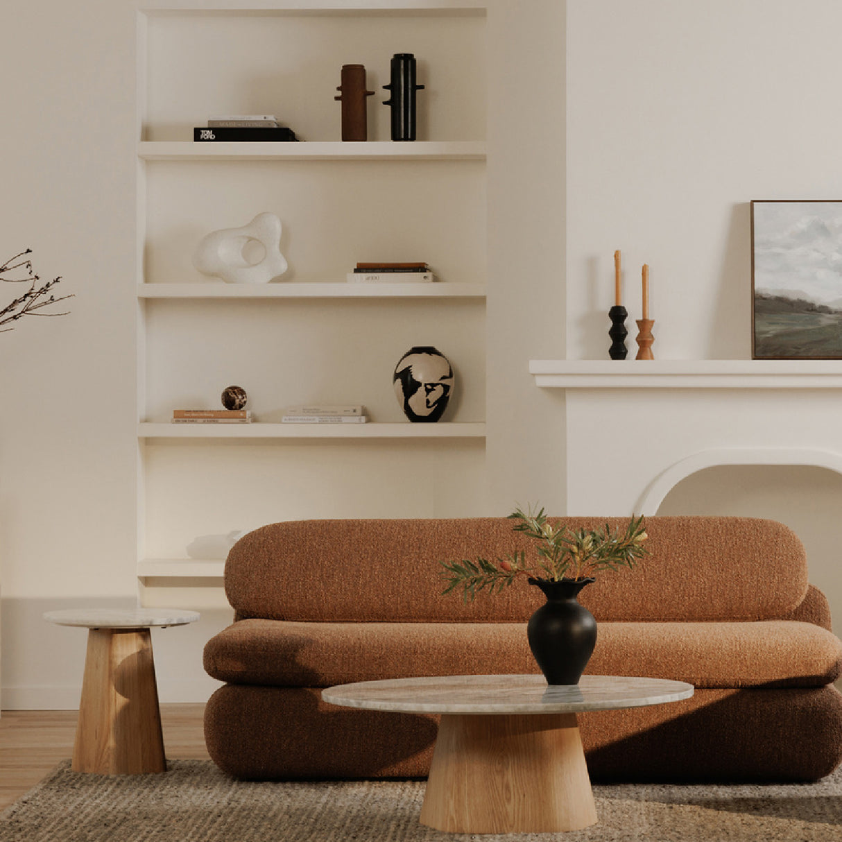   Modern European furniture - Round Gray Marble Accent Table - www.oroa.com | Oroa.com