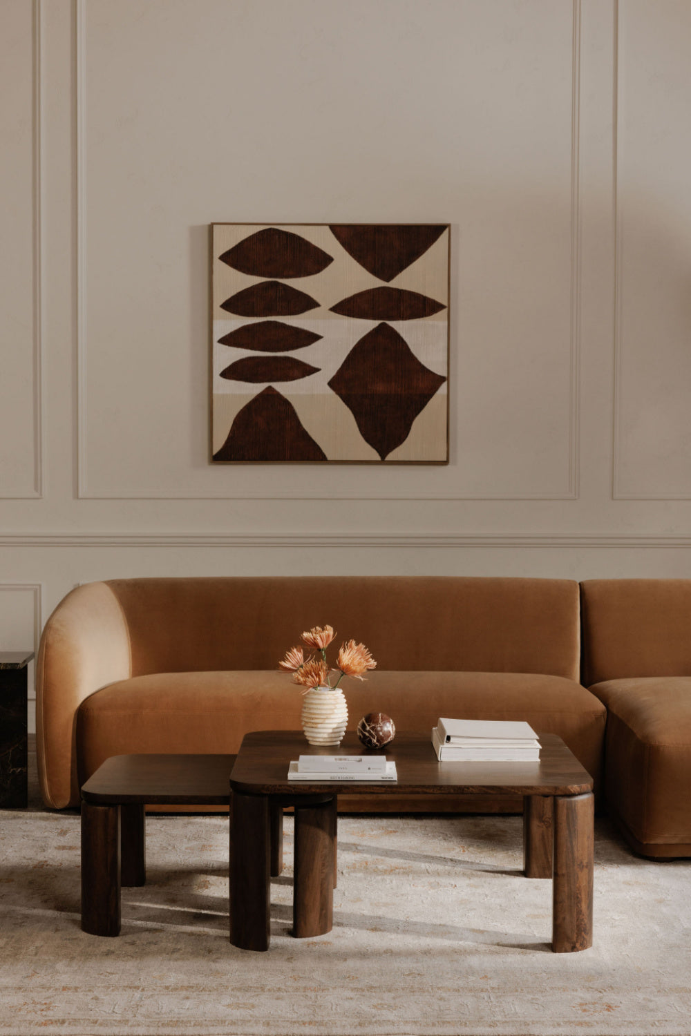   Modern European furniture - Brown Wooden Nesting Coffee Tables (2) - www.oroa.com | Oroa.com