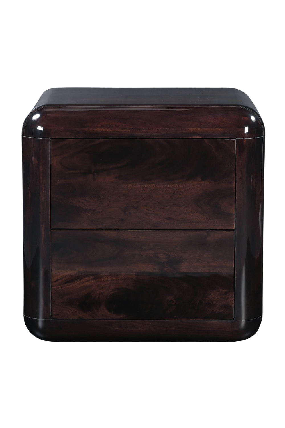   Modern European furniture - 2-Drawer Brown Acacia Nightstand - www.oroa.com | Oroa.com