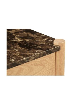   Modern European furniture - Marble Top 1-Drawer Nightstand - www.oroa.com | Oroa.com