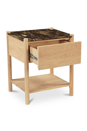   Modern European furniture - Marble Top 1-Drawer Nightstand - www.oroa.com | Oroa.com