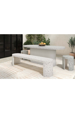   Modern European furniture - White Terrazzo Outdoor Bench - www.oroa.com | Oroa.com