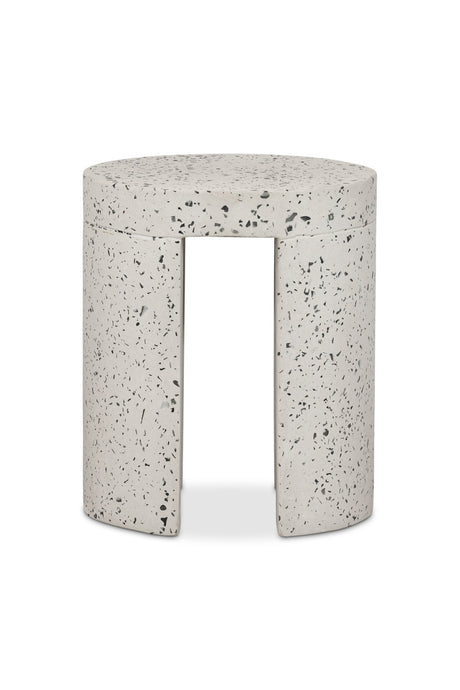   Modern European furniture - White Terrazzo Outdoor Stool - www.oroa.com | Oroa.com