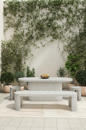   Modern European furniture - White Terrazzo Outdoor Stool - www.oroa.com | Oroa.com