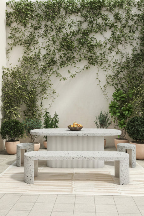   Modern European furniture - White Terrazzo Outdoor Stool - www.oroa.com | Oroa.com