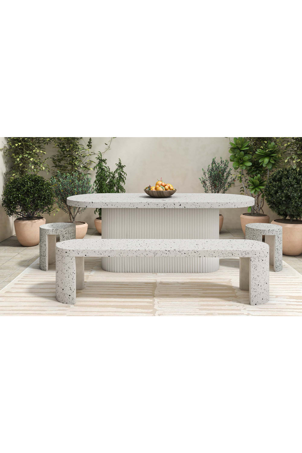   Modern European furniture - White Terrazzo Outdoor Stool - www.oroa.com | Oroa.com