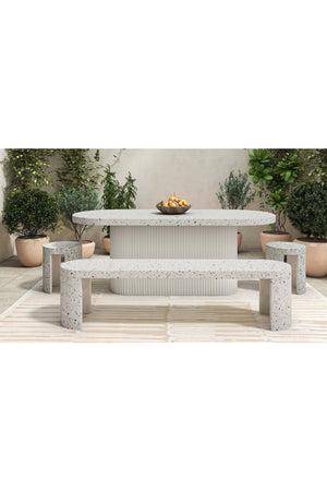   Modern European furniture - White Terrazzo Outdoor Stool - www.oroa.com | Oroa.com