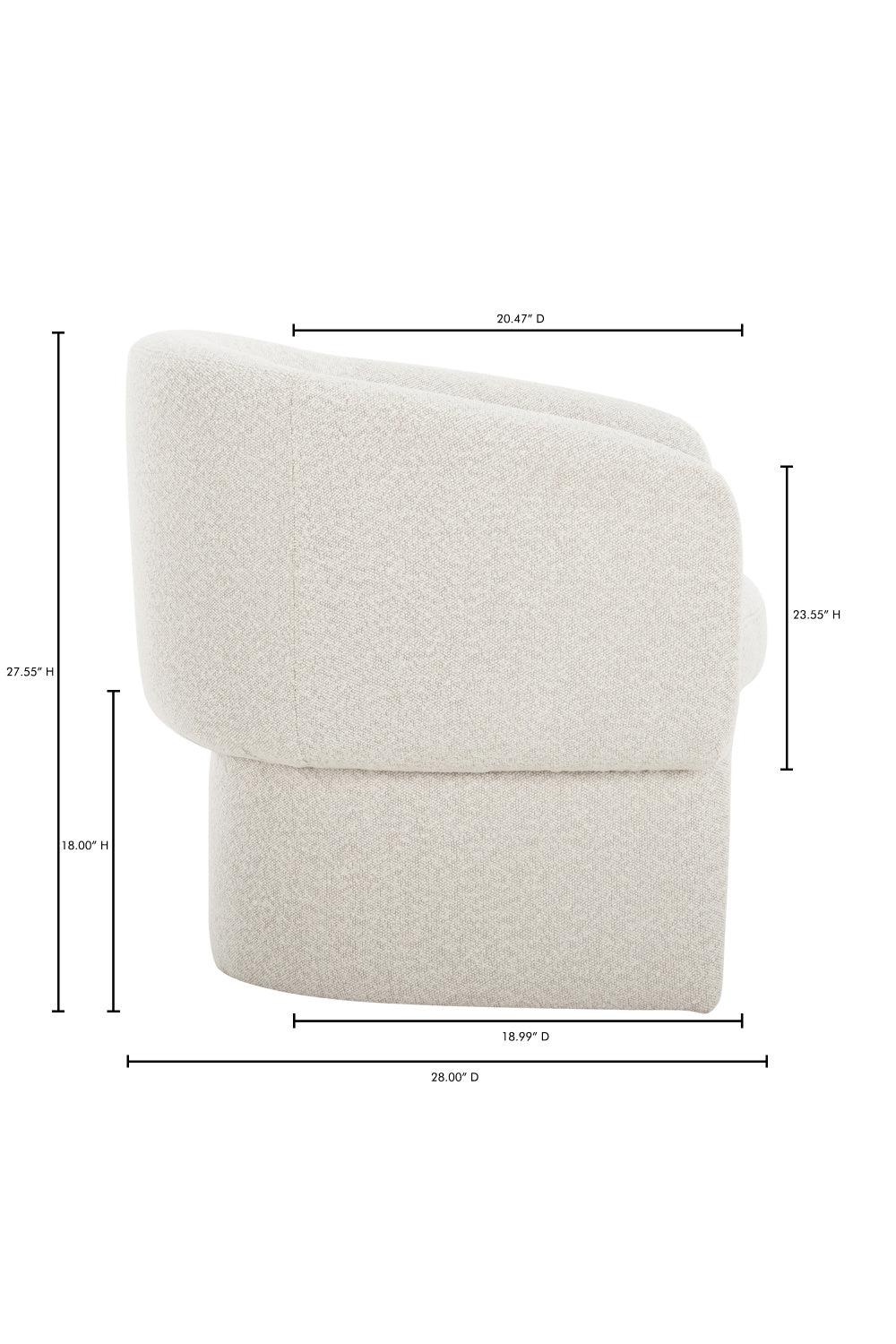   Modern European furniture - White Curved Occasional Chair - www.oroa.com | Oroa.com