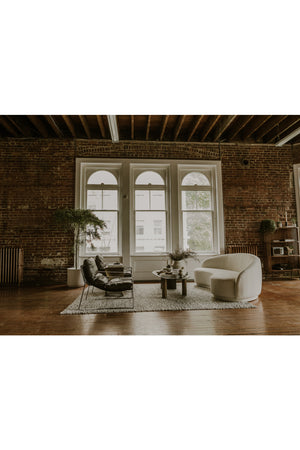   Modern European furniture - Curved Cream Boucle Sofa - www.oroa.com | Oroa.com