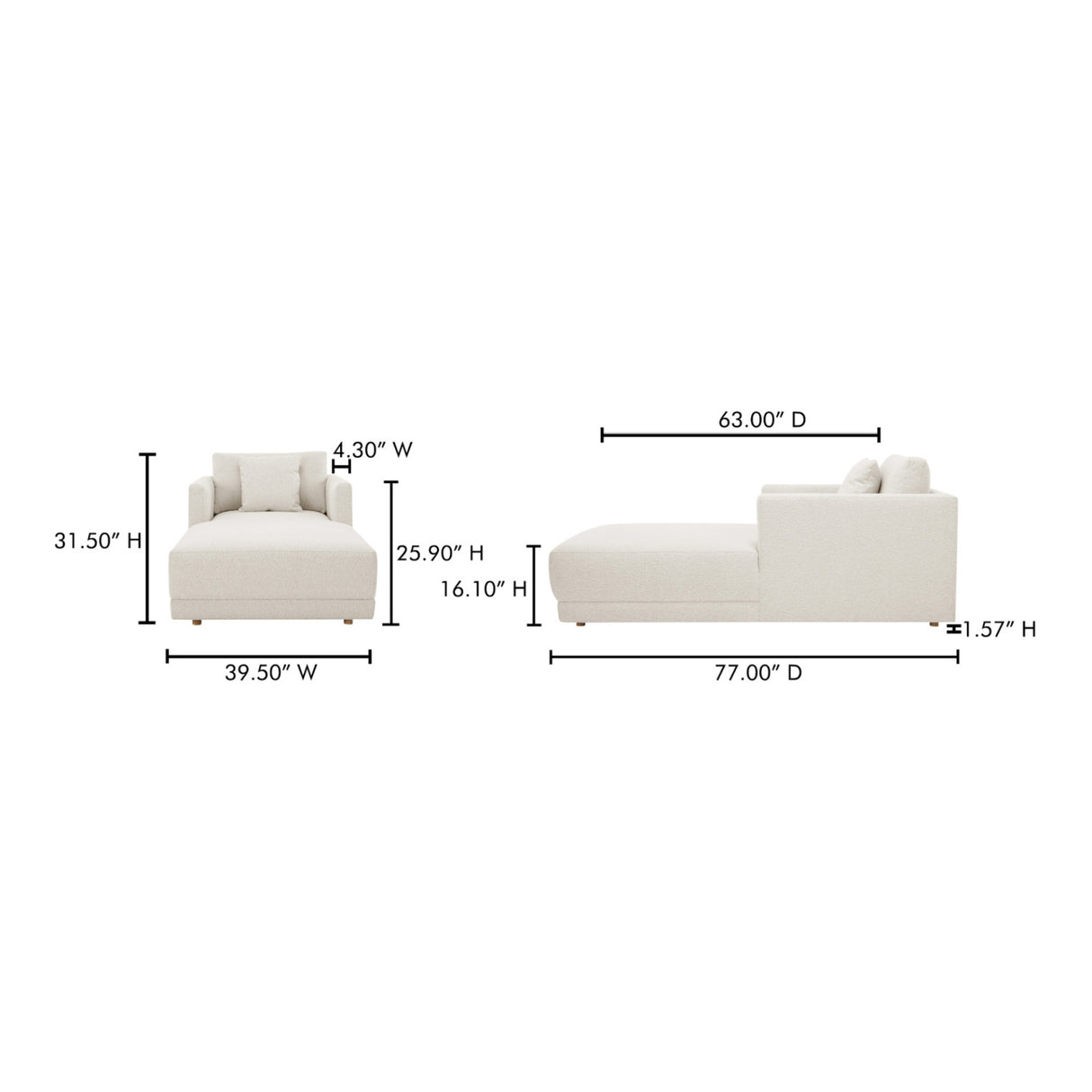   Modern European furniture - Boucle Blend Chaise Lounge - www.oroa.com | Oroa.com