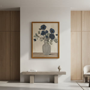   Modern European furniture - Blue Flowers Framed Painting - www.oroa.com | Oroa.com