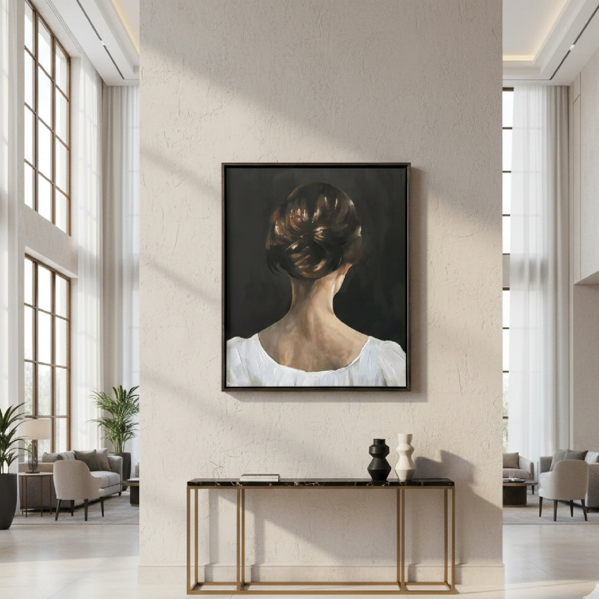   Modern European furniture - Woman's Back Profile Painting - www.oroa.com | Oroa.com