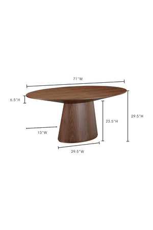   Modern European furniture - Walnut Veneer Oval Dining Table - www.oroa.com | Oroa.com