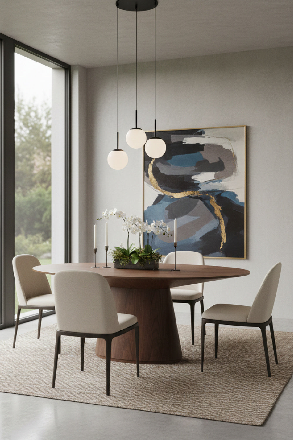   Modern European furniture - Walnut Veneer Oval Dining Table - www.oroa.com | Oroa.com