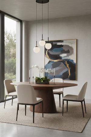   Modern European furniture - Walnut Veneer Oval Dining Table - www.oroa.com | Oroa.com