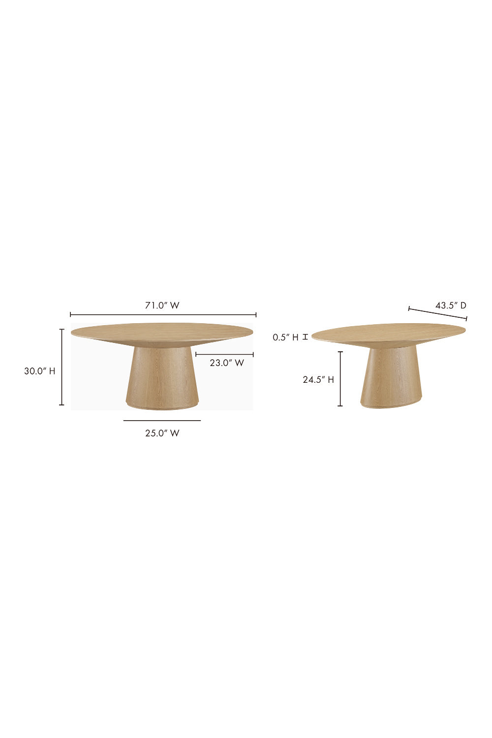   Modern European furniture - Oval Natural Oak Dining Table - www.oroa.com | Oroa.com