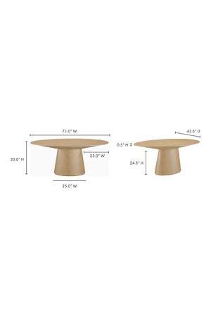   Modern European furniture - Oval Natural Oak Dining Table - www.oroa.com | Oroa.com