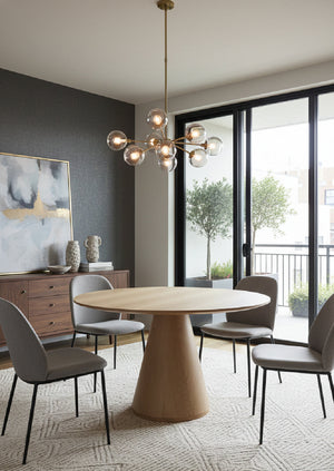   Modern European furniture - Round Oak Veneer Dining Table - www.oroa.com | Oroa.com