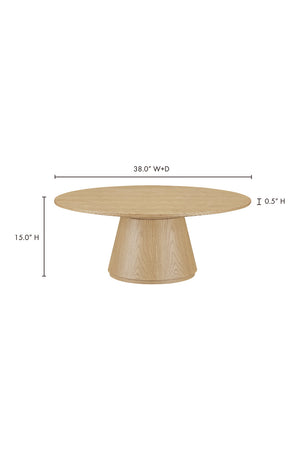   Modern European furniture - Round Oak Veneer Coffee Table - www.oroa.com | Oroa.com
