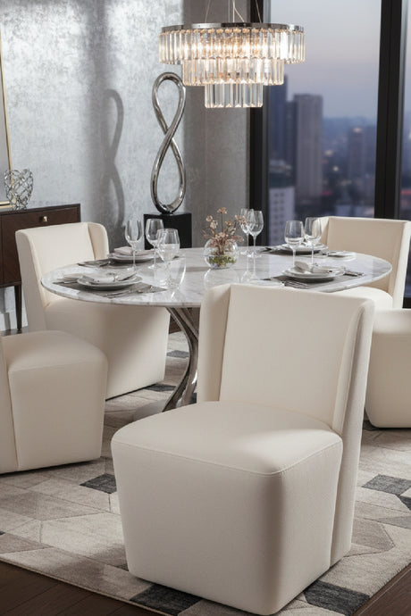   Modern European furniture - Upholstered Rolling Dining Chair - www.oroa.com | Oroa.com