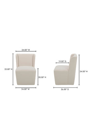   Modern European furniture - Upholstered Rolling Dining Chair - www.oroa.com | Oroa.com