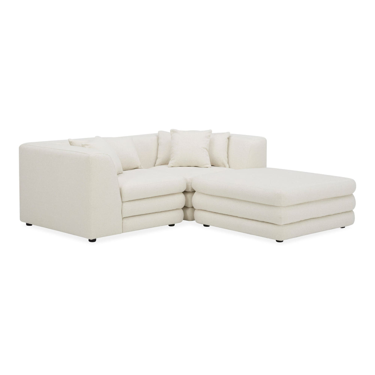   Modern European furniture - White Modular Chair With Ottoman - www.oroa.com | Oroa.com