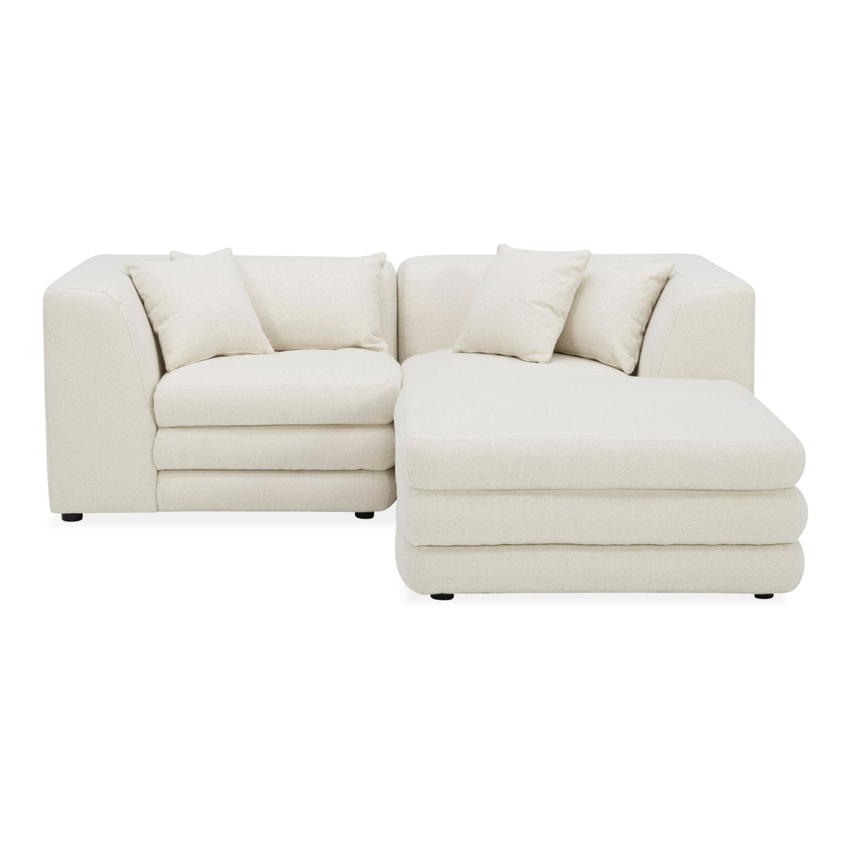   Modern European furniture - White Modular Chair With Ottoman - www.oroa.com | Oroa.com