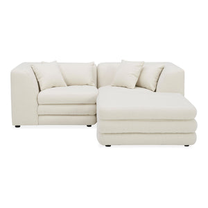   Modern European furniture - White Modular Chair With Ottoman - www.oroa.com | Oroa.com