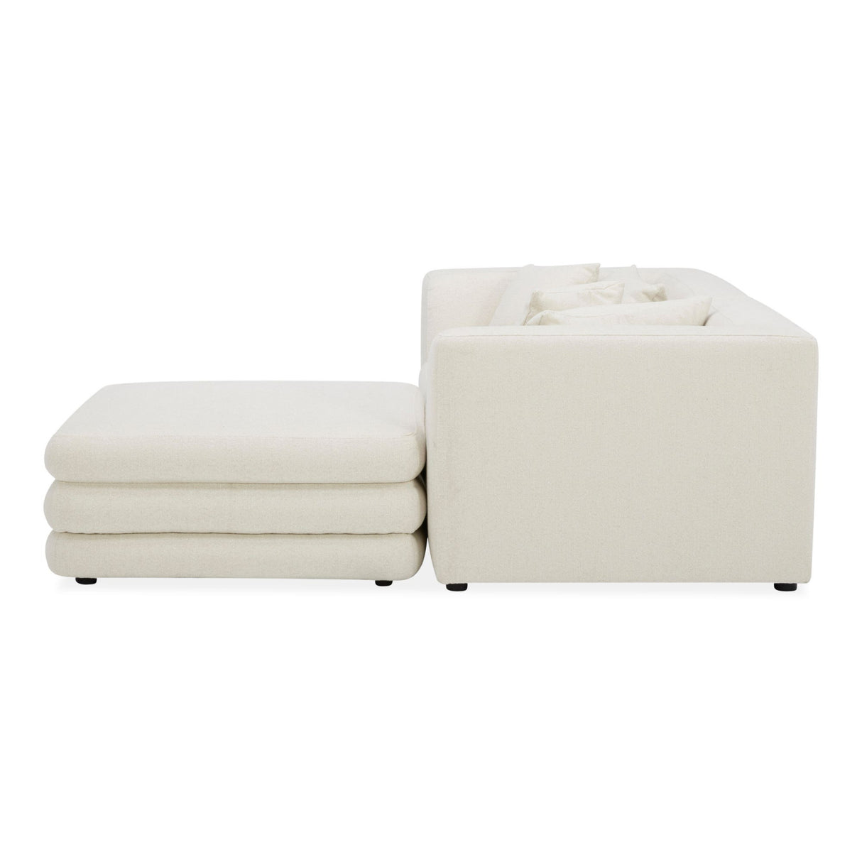   Modern European furniture - White Modular Chair With Ottoman - www.oroa.com | Oroa.com