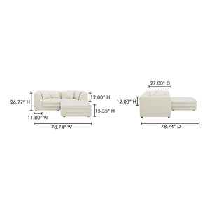   Modern European furniture - White Modular Chair With Ottoman - www.oroa.com | Oroa.com