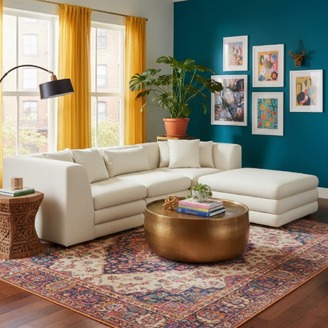   Modern European furniture - White Modular Chair With Ottoman - www.oroa.com | Oroa.com