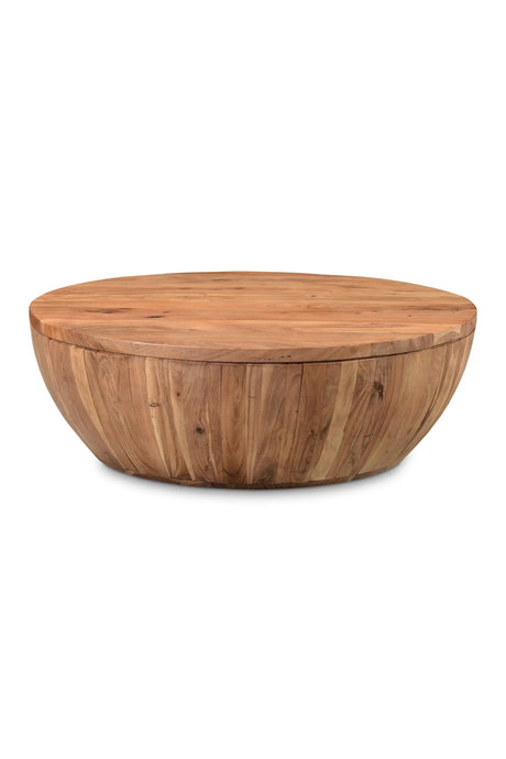   Modern European furniture - Round Acacia Storage Coffee Table - www.oroa.com | Oroa.com