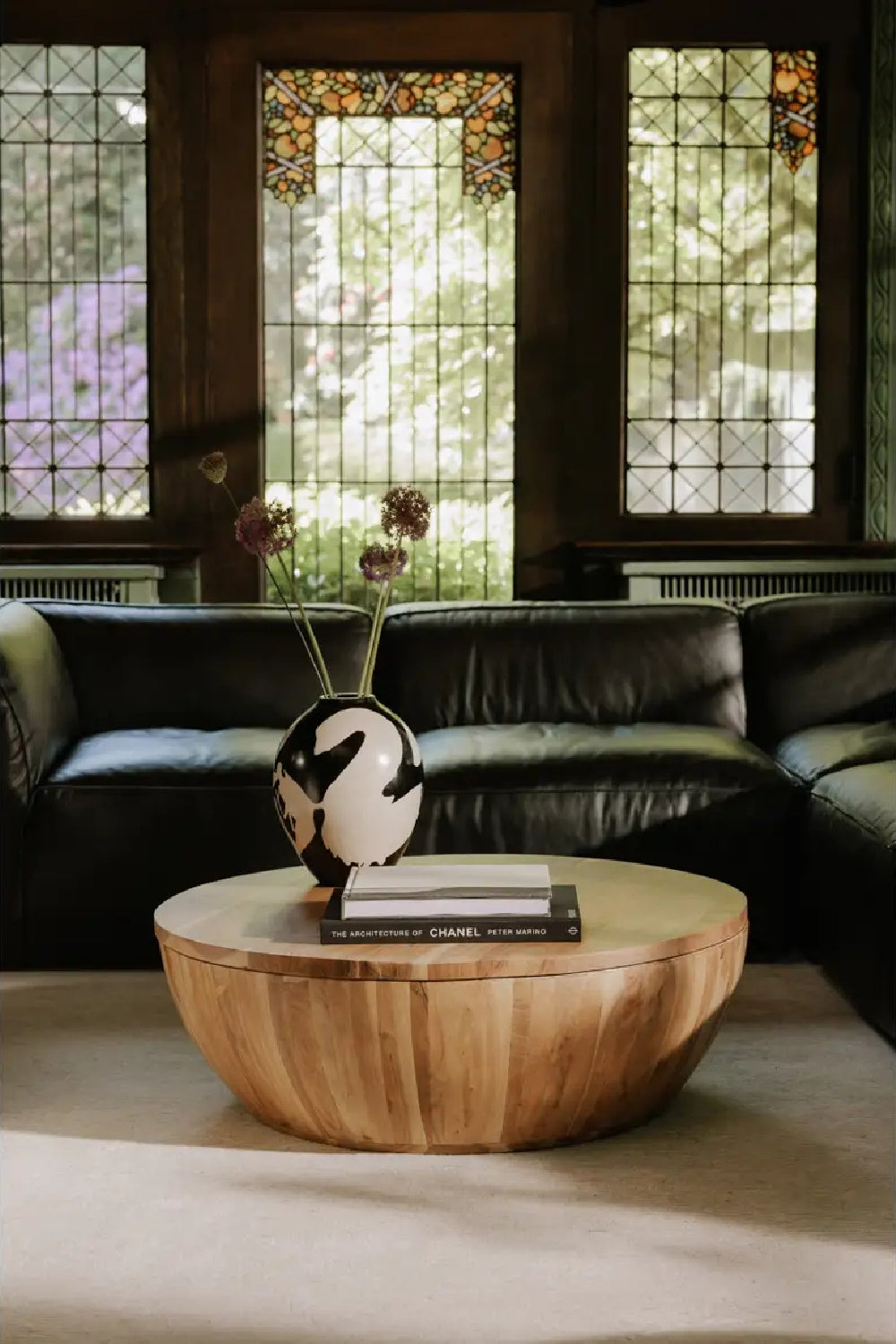   Modern European furniture - Round Acacia Storage Coffee Table - www.oroa.com | Oroa.com