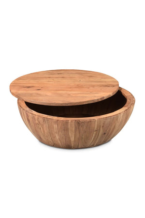   Modern European furniture - Round Acacia Storage Coffee Table - www.oroa.com | Oroa.com