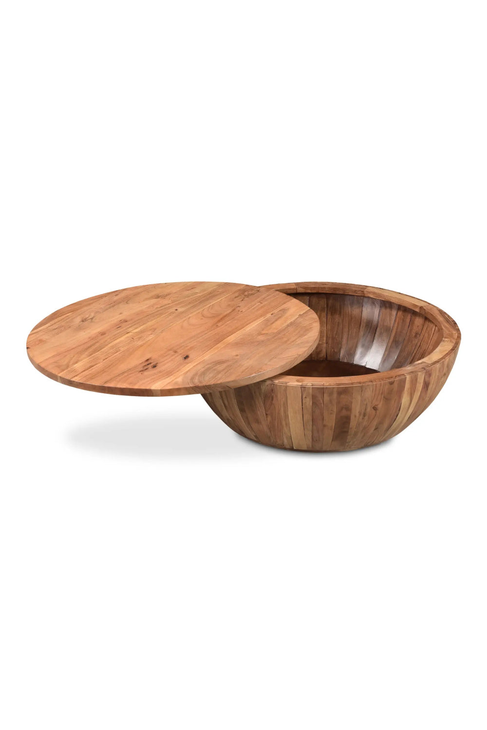   Modern European furniture - Round Acacia Storage Coffee Table - www.oroa.com | Oroa.com
