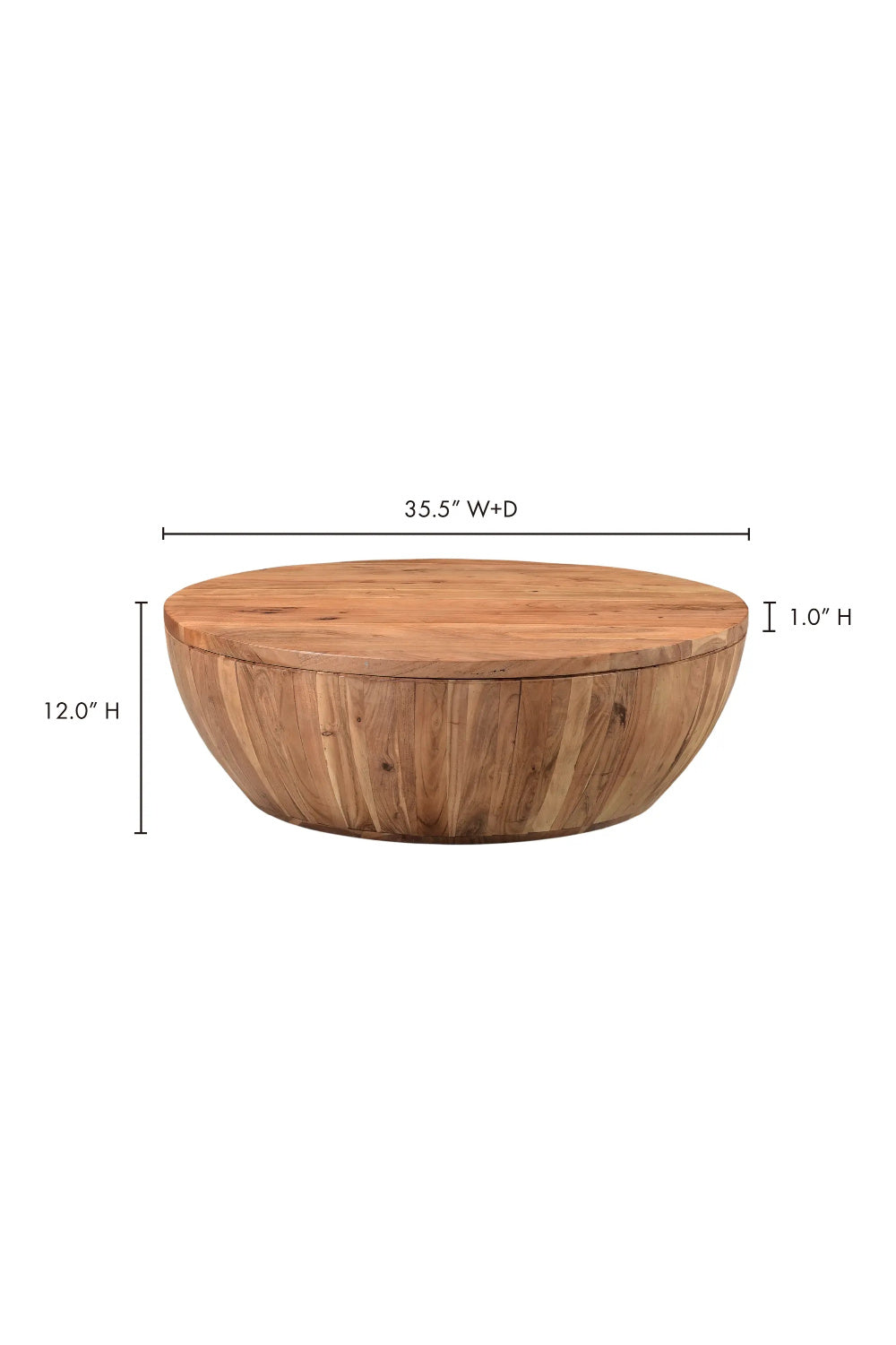   Modern European furniture - Round Acacia Storage Coffee Table - www.oroa.com | Oroa.com