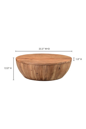   Modern European furniture - Round Acacia Storage Coffee Table - www.oroa.com | Oroa.com