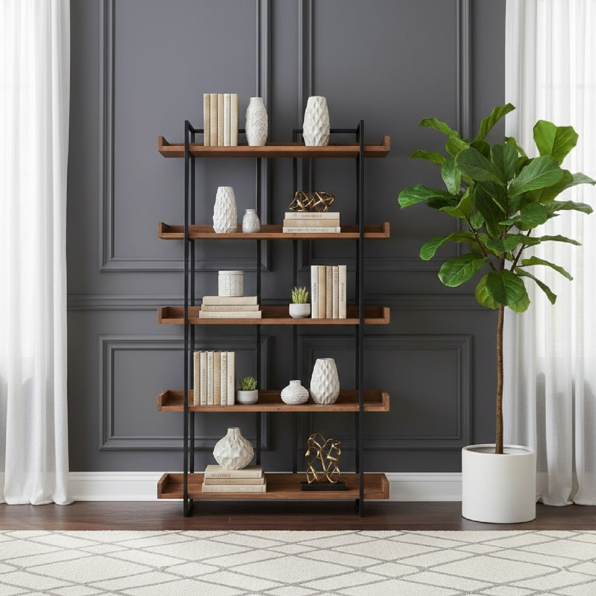   Modern European furniture - Solid Acacia Bookshelf - www.oroa.com | Oroa.com