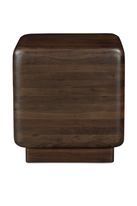   Modern European furniture - Brown Acacia Cube Side Table - www.oroa.com | Oroa.com