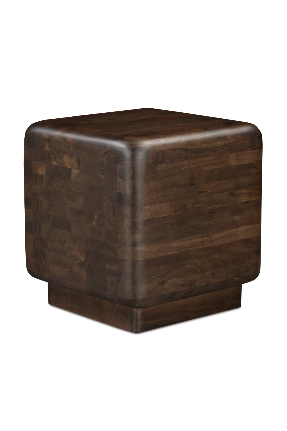   Modern European furniture - Brown Acacia Cube Side Table - www.oroa.com | Oroa.com