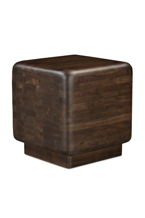   Modern European furniture - Brown Acacia Cube Side Table - www.oroa.com | Oroa.com