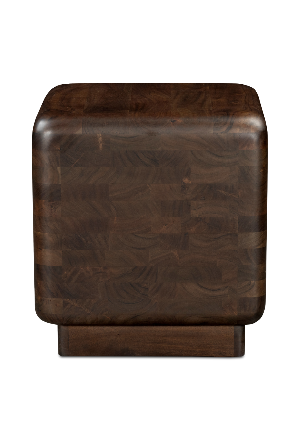   Modern European furniture - Brown Acacia Cube Side Table - www.oroa.com | Oroa.com