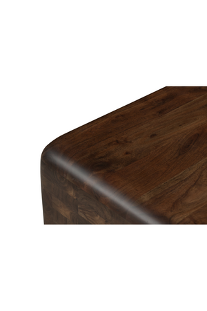  Modern European furniture - Brown Acacia Cube Side Table - www.oroa.com | Oroa.com