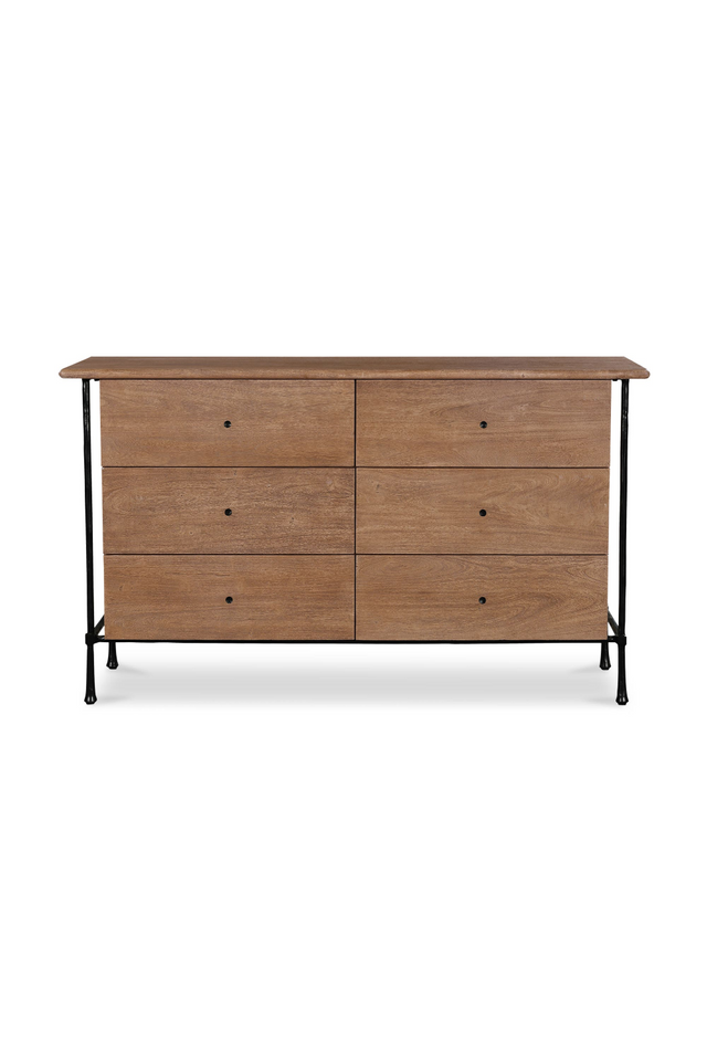 Modern European furniture - Wire-Brushed Acacia 6-Drawer Dresser - www.oroa.com