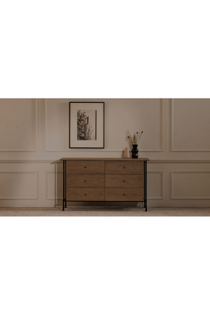   Modern European furniture - Wire-Brushed Acacia 6-Drawer Dresser - www.oroa.com | Oroa.com