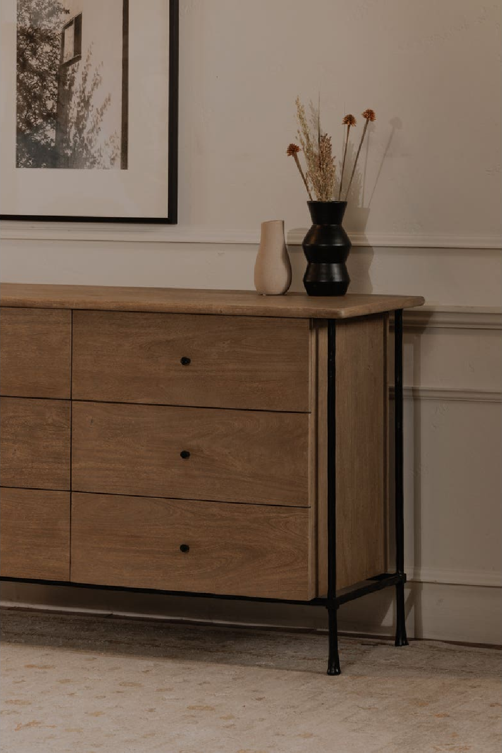   Modern European furniture - Wire-Brushed Acacia 6-Drawer Dresser - www.oroa.com | Oroa.com